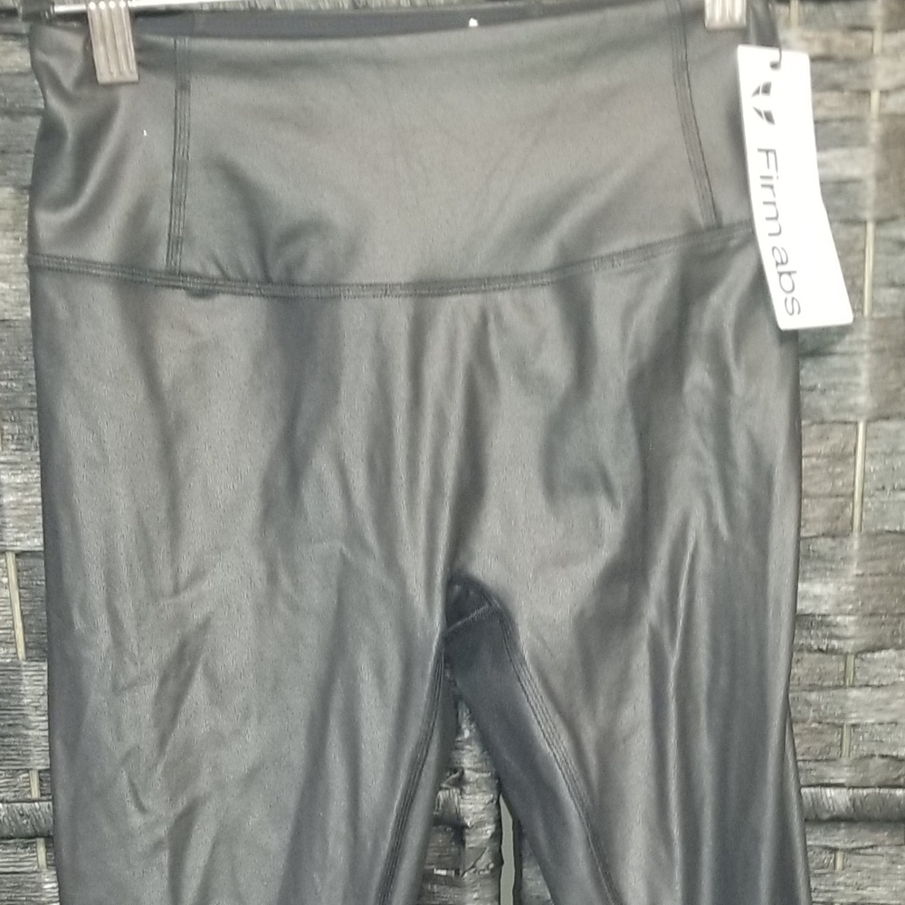 Firm Abs Faux Leather Cargo Power Leggings size XS NWT